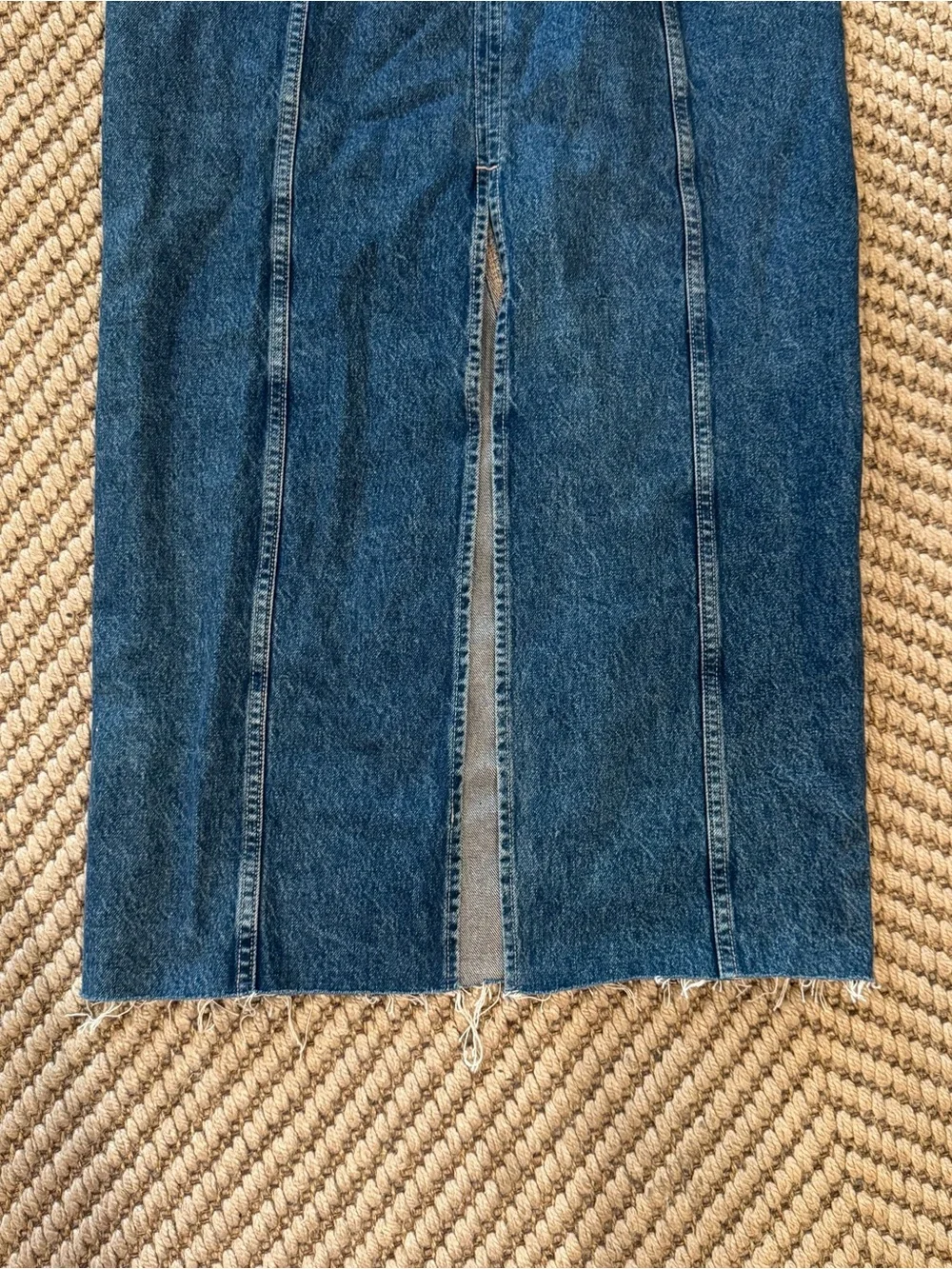 Zara Dark Blue Denim Midi Dress with Buttoned Bust - Picture 5 of 5